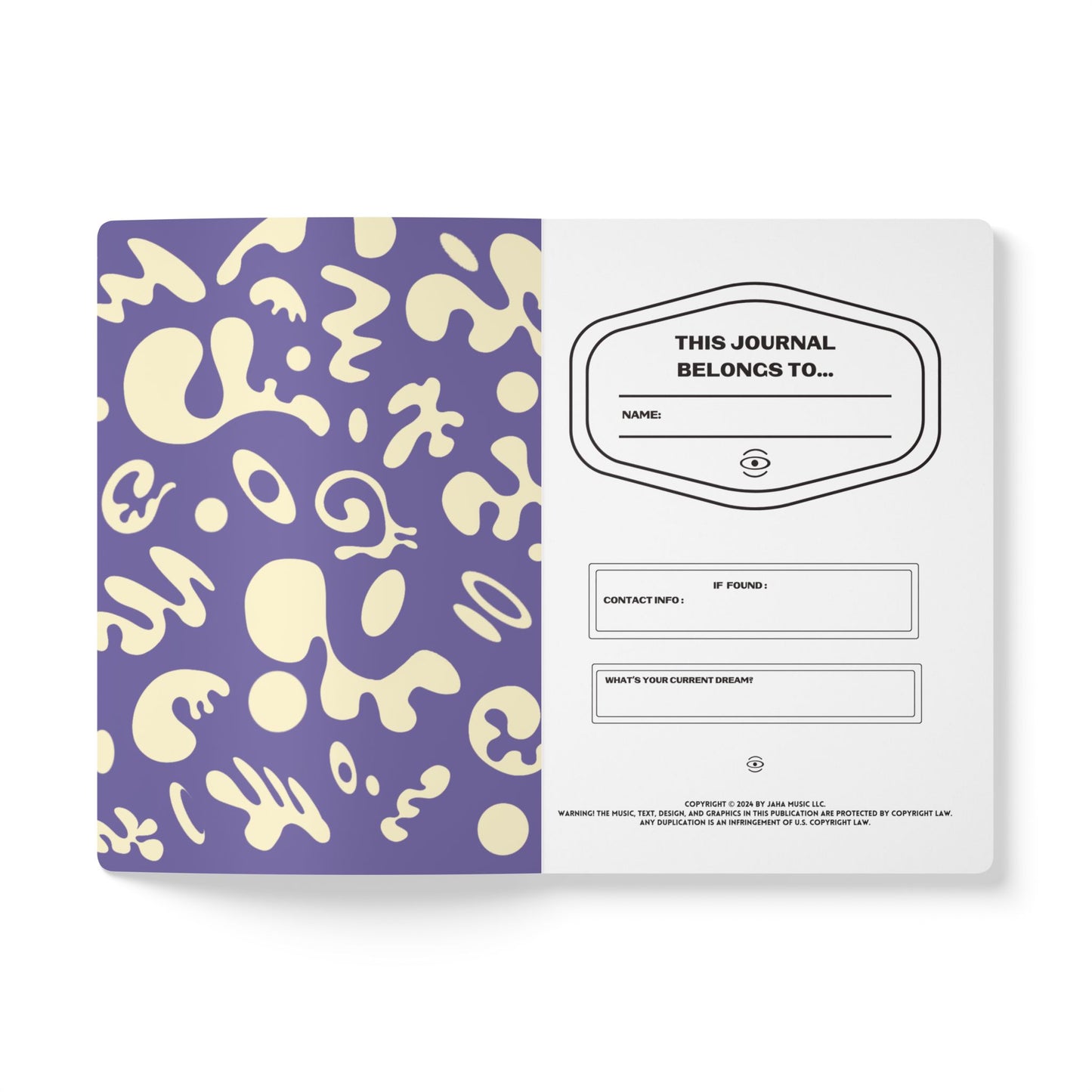 PURE IMAGINATION SOFTCOVER JOURNAL w INSIDE PRINTS + TEAR-OFF PAGES (RULED LINE) - Purple Rain