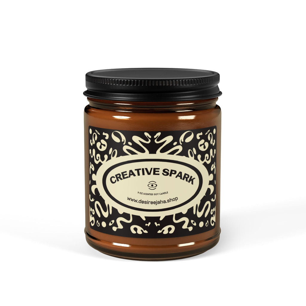 Creative Spark Scented Soy Aromatherapy Candle — Amber Jar