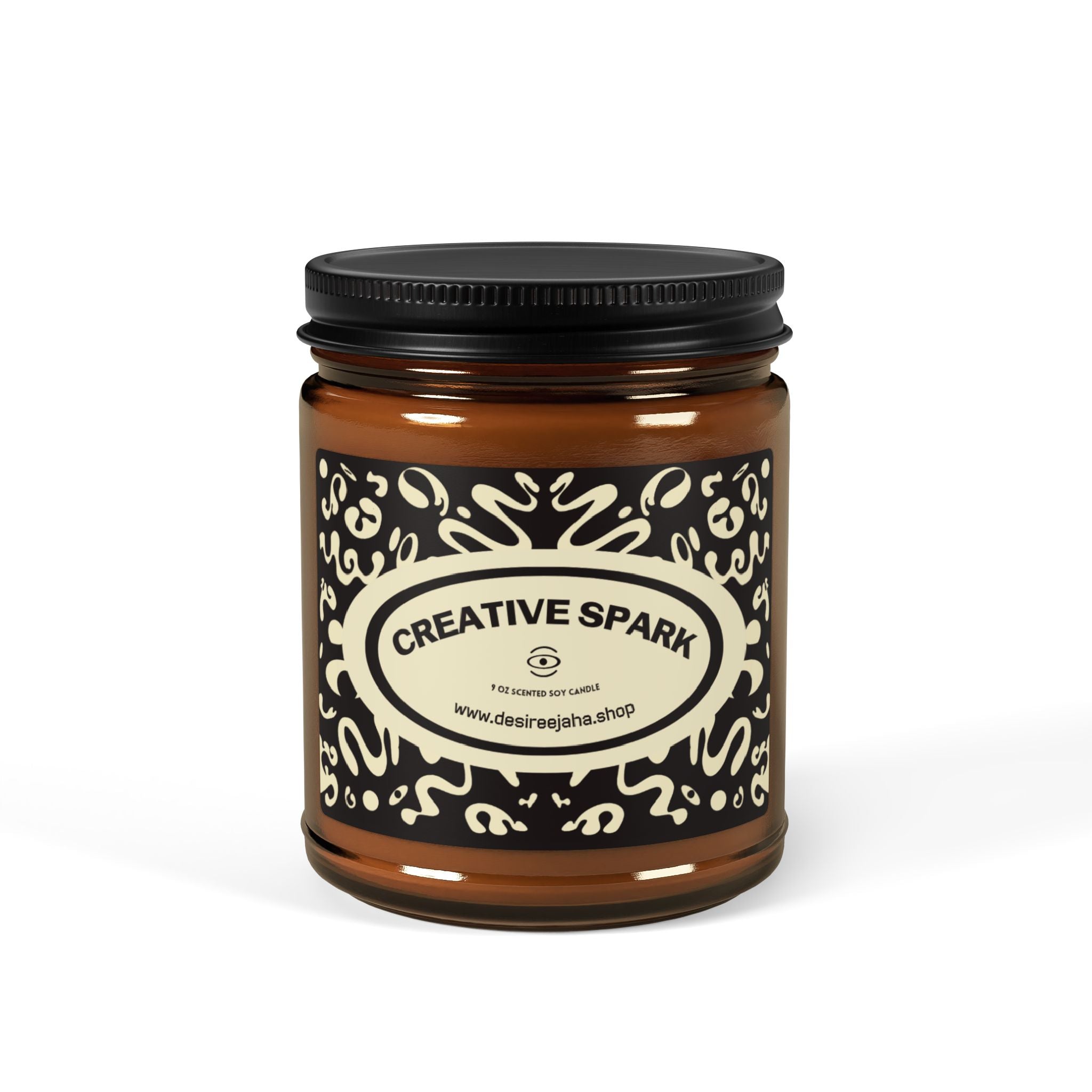 Creative Spark Scented Soy Aromatherapy Candle — Amber Jar
