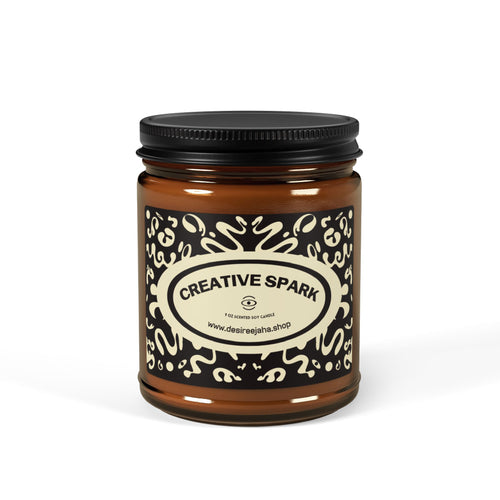 Creative Spark Scented Soy Aromatherapy Candle — Amber Jar