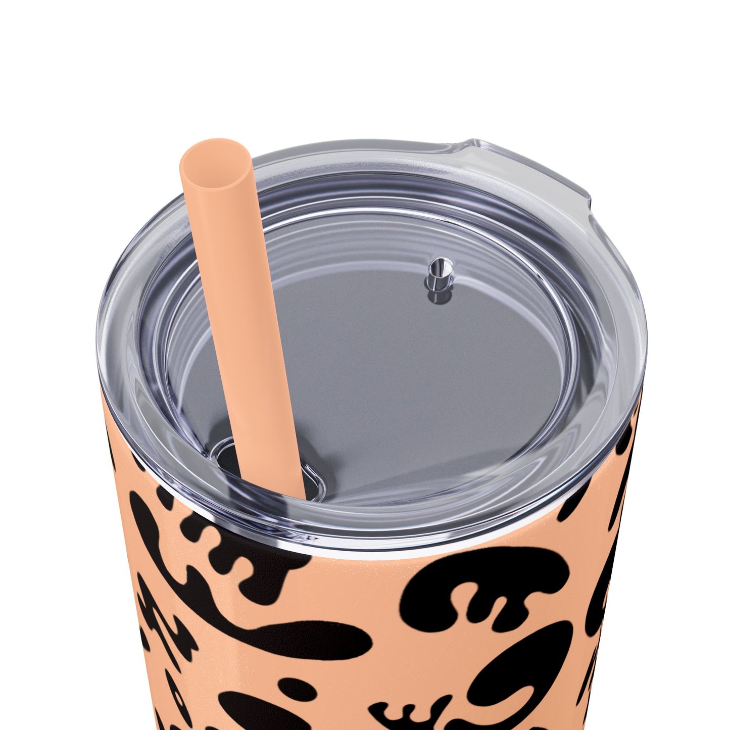 NOURISH'D SKINNY COLOR TUMBLER w Straw - Smoke Black Print