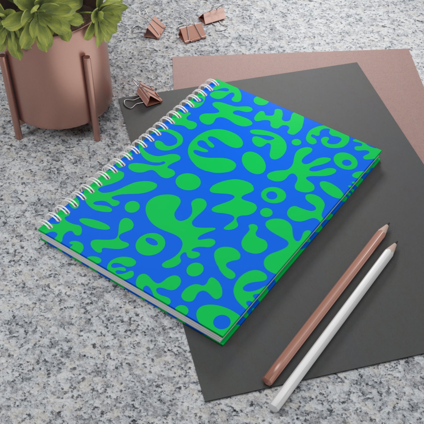 PURE IMAGINATION SPIRAL NOTEBOOK (WIDE RULED) - Blue & Green