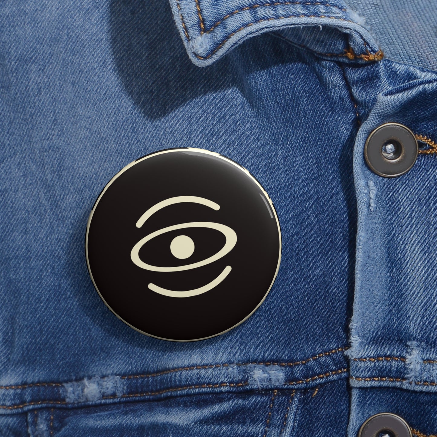 ADORN'D PIN BUTTON - Smoke Black Logo