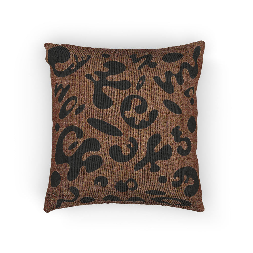 Pure Imagination All-Over-Print Woven Throw Pillow — Piano Wood