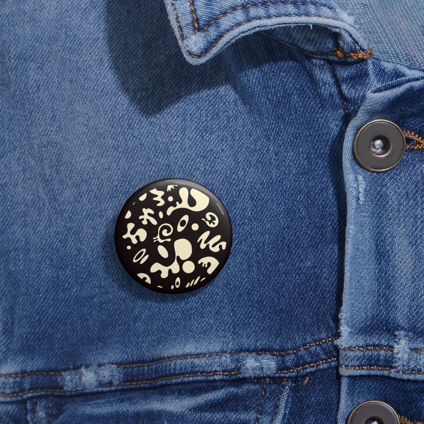 ADORN'D PIN BUTTON - Smoke Black