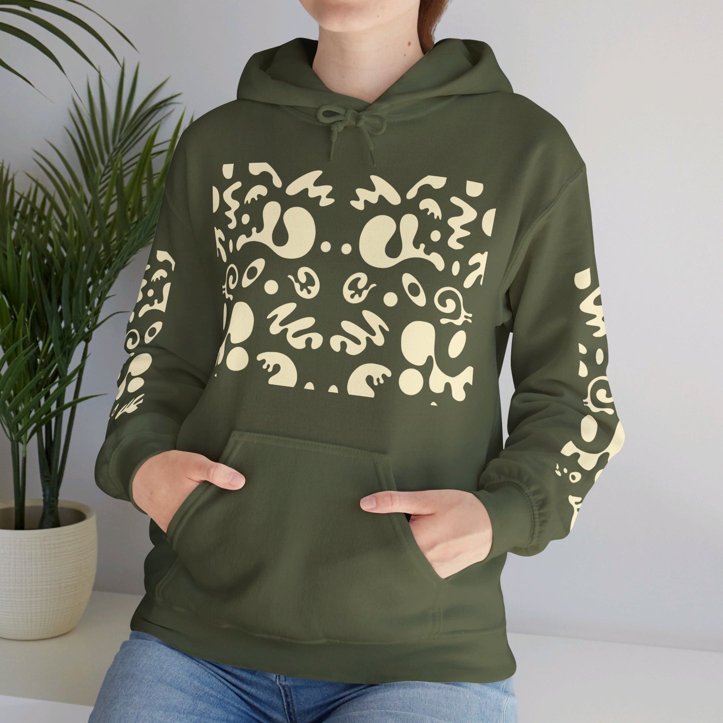 BRIGHT FUTURE UNISEX HEAVY BLEND™ HOODED SWEATSHIRT - Warm White Print