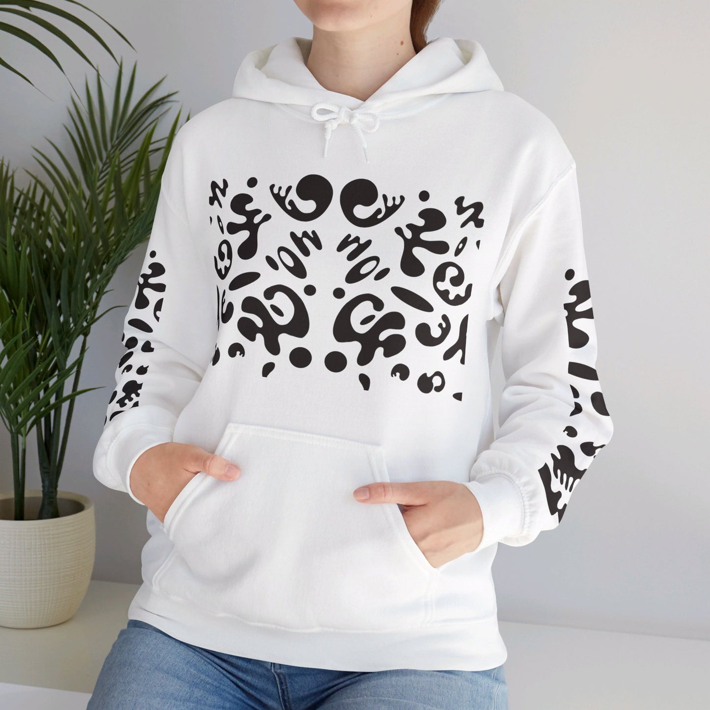 BRIGHT FUTURE UNISEX HEAVY BLEND™ HOODED SWEATSHIRT - Smoke Black Print