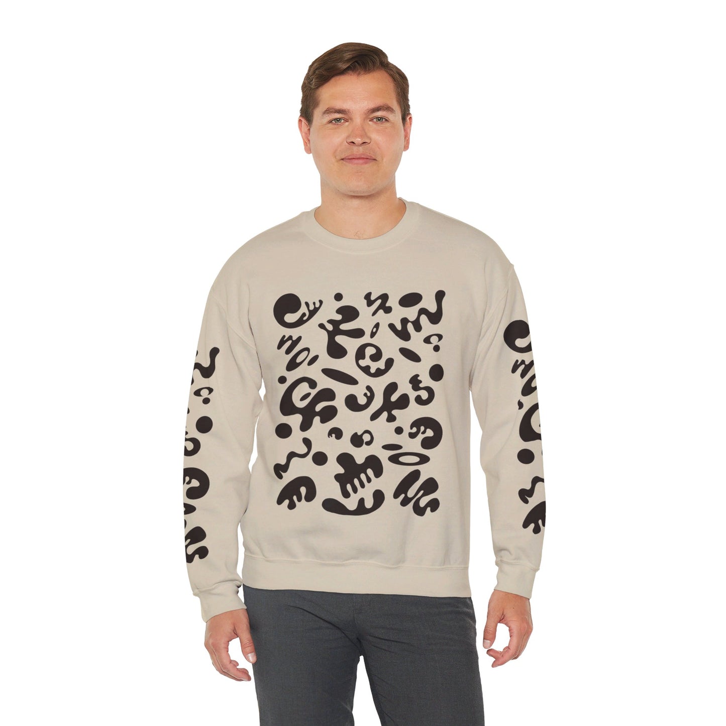 PURE IMAGINATION UNISEX HEAVY BLEND™ CREWNECK SWEATSHIRT - Smoke Black Print