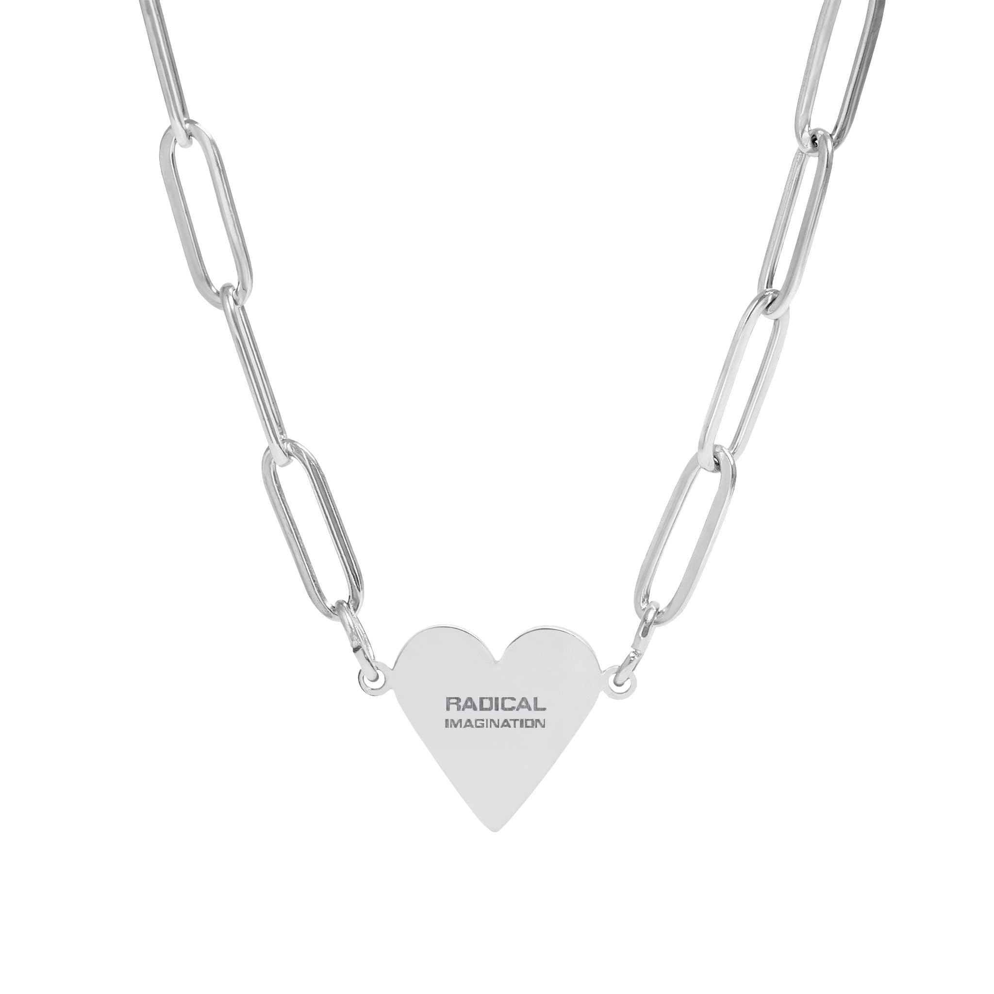 Engravable Paperclip Heart Necklace — Gold or Rose Pendant