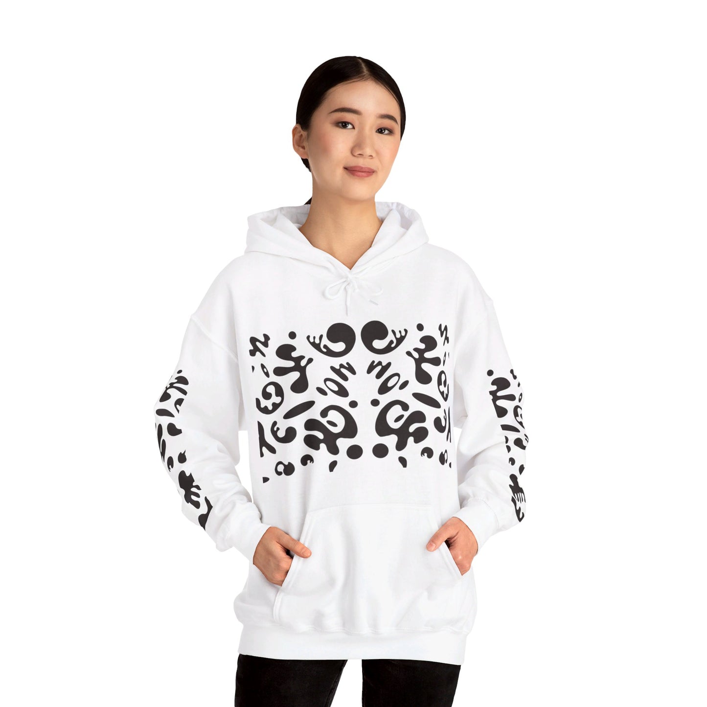 BRIGHT FUTURE UNISEX HEAVY BLEND™ HOODED SWEATSHIRT - Smoke Black Print