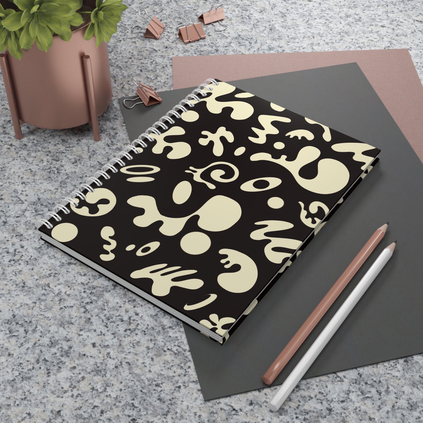 PURE IMAGINATION SPIRAL NOTEBOOK (WIDE RULED) - Smoke Black