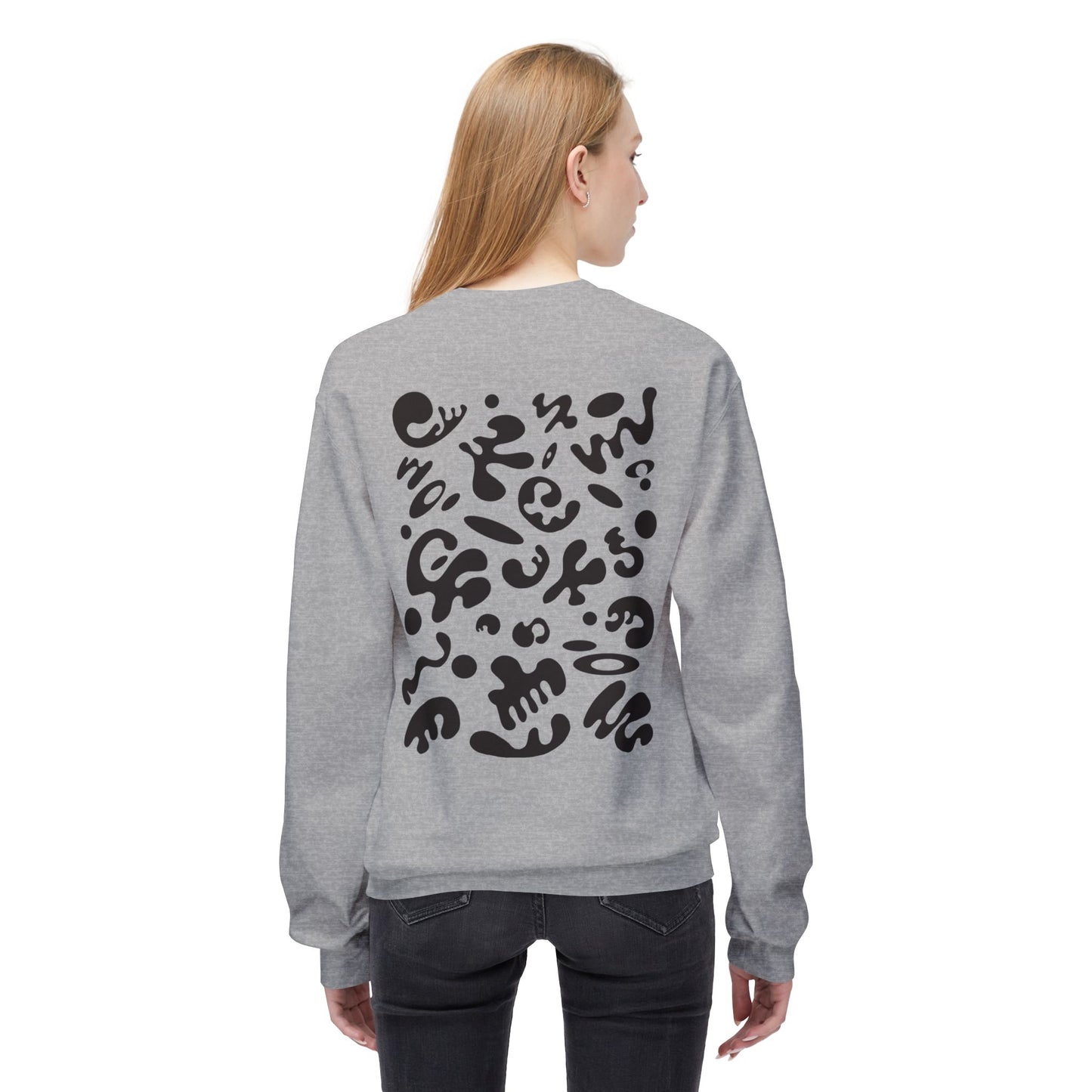 PURE IMAGINATION UNISEX MIDWEIGHT SOFTSTYLE FLEECE CREWNECK SWEATSHIRT - Smoke Black Print