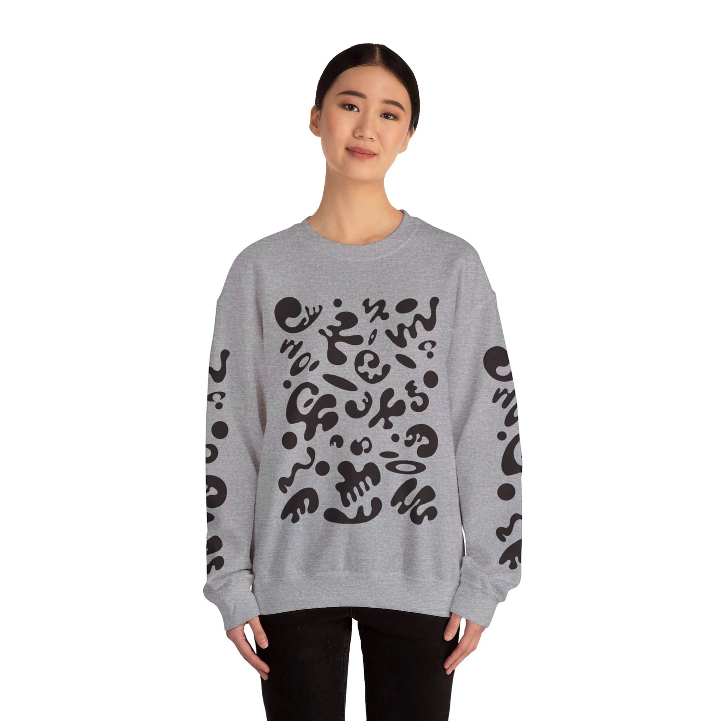 PURE IMAGINATION UNISEX HEAVY BLEND™ CREWNECK SWEATSHIRT - Smoke Black Print