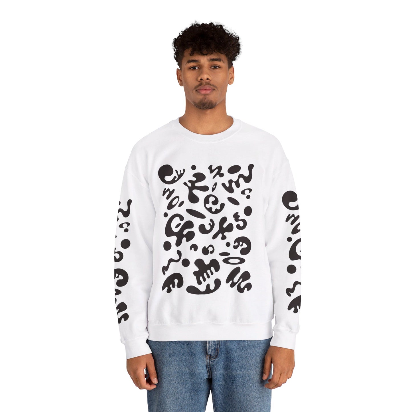 PURE IMAGINATION UNISEX HEAVY BLEND™ CREWNECK SWEATSHIRT - Smoke Black Print