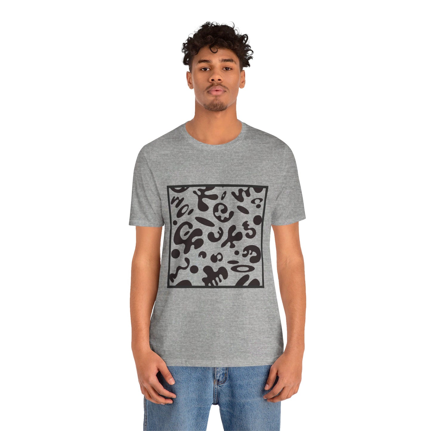 ADORN’D UNISEX JERSEY SHORT SLEEVE TEE - Smoke Black Print