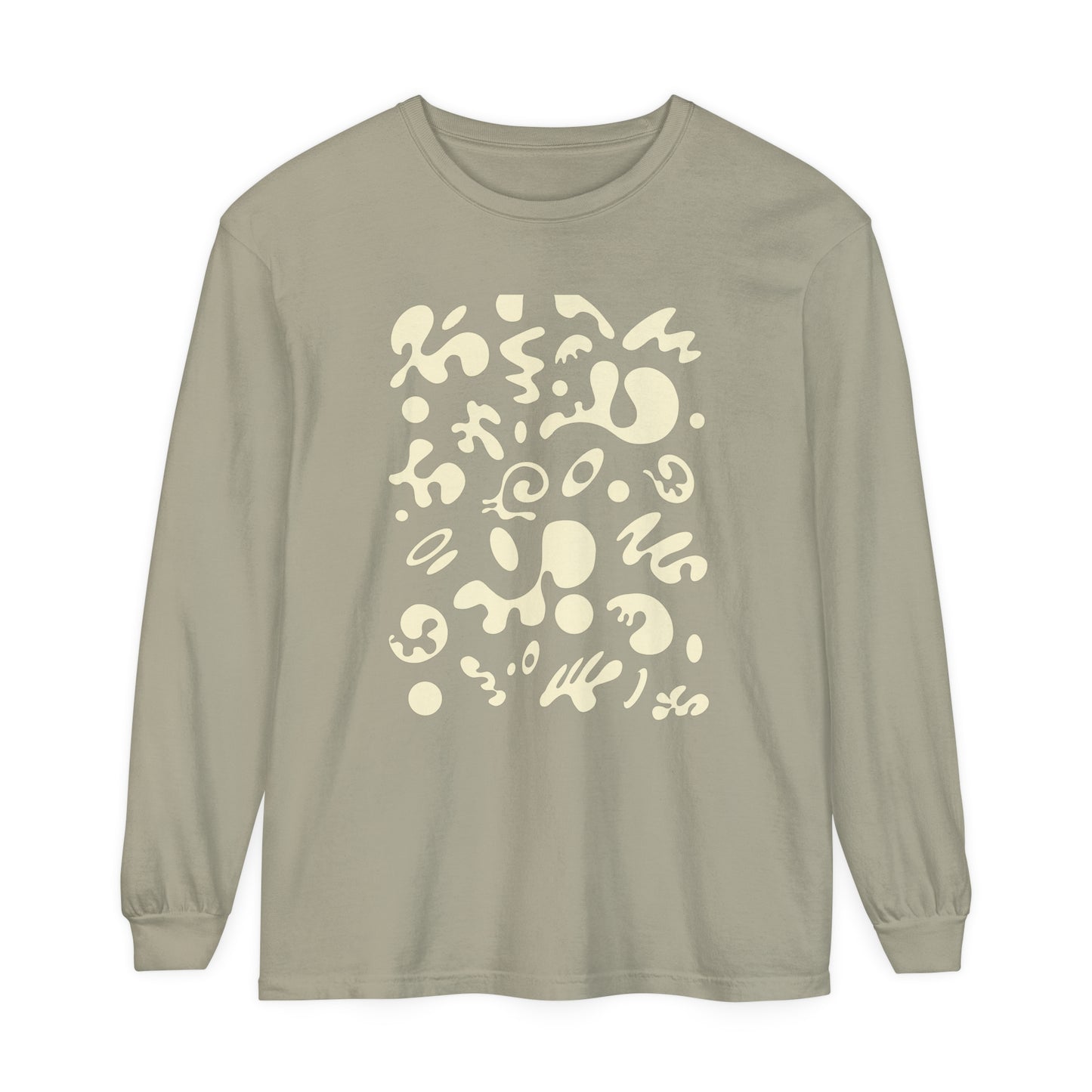 PURE IMAGINATION UNISEX GARMENT-DYED LONG SLEEVE T-SHIRT - Warm White Print