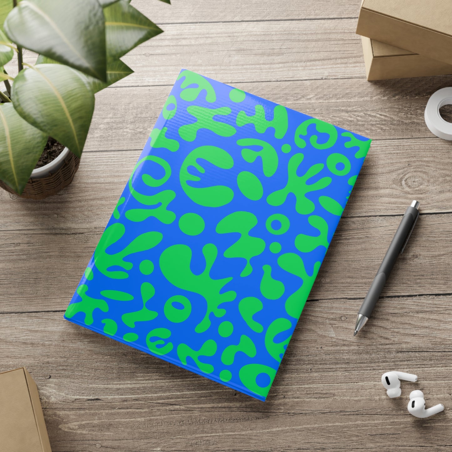 PURE IMAGINATION HARDCOVER NOTEBOOK w PUFFY COVERS - Blue & Green