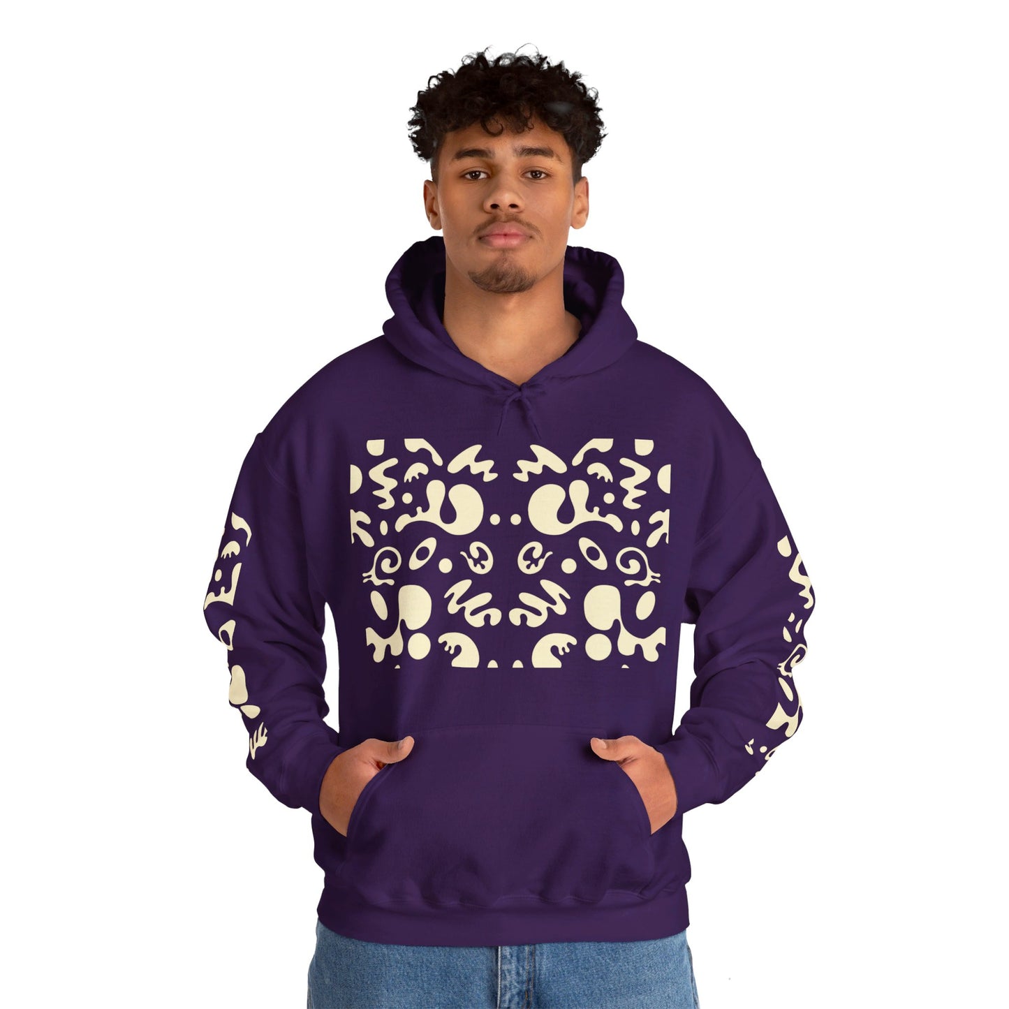 BRIGHT FUTURE UNISEX HEAVY BLEND™ HOODED SWEATSHIRT - Warm White Print