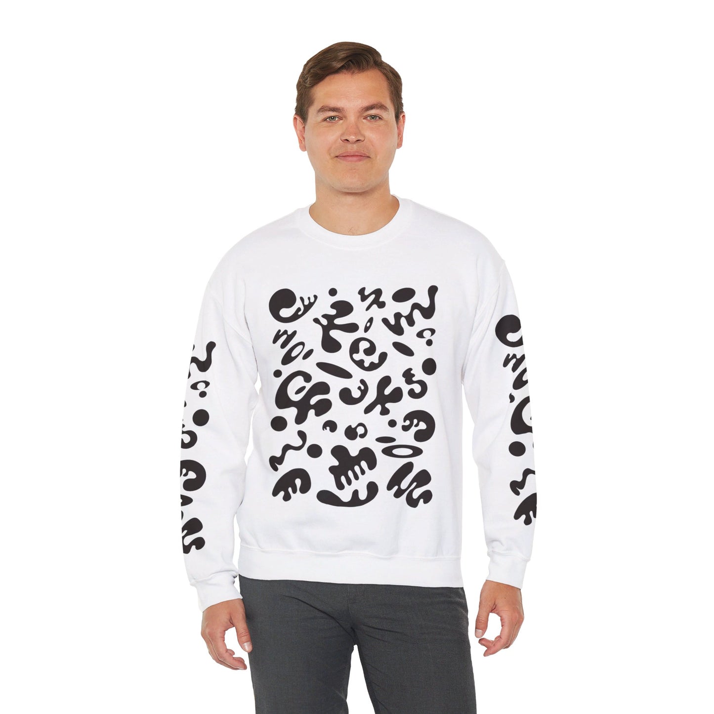 PURE IMAGINATION UNISEX HEAVY BLEND™ CREWNECK SWEATSHIRT - Smoke Black Print