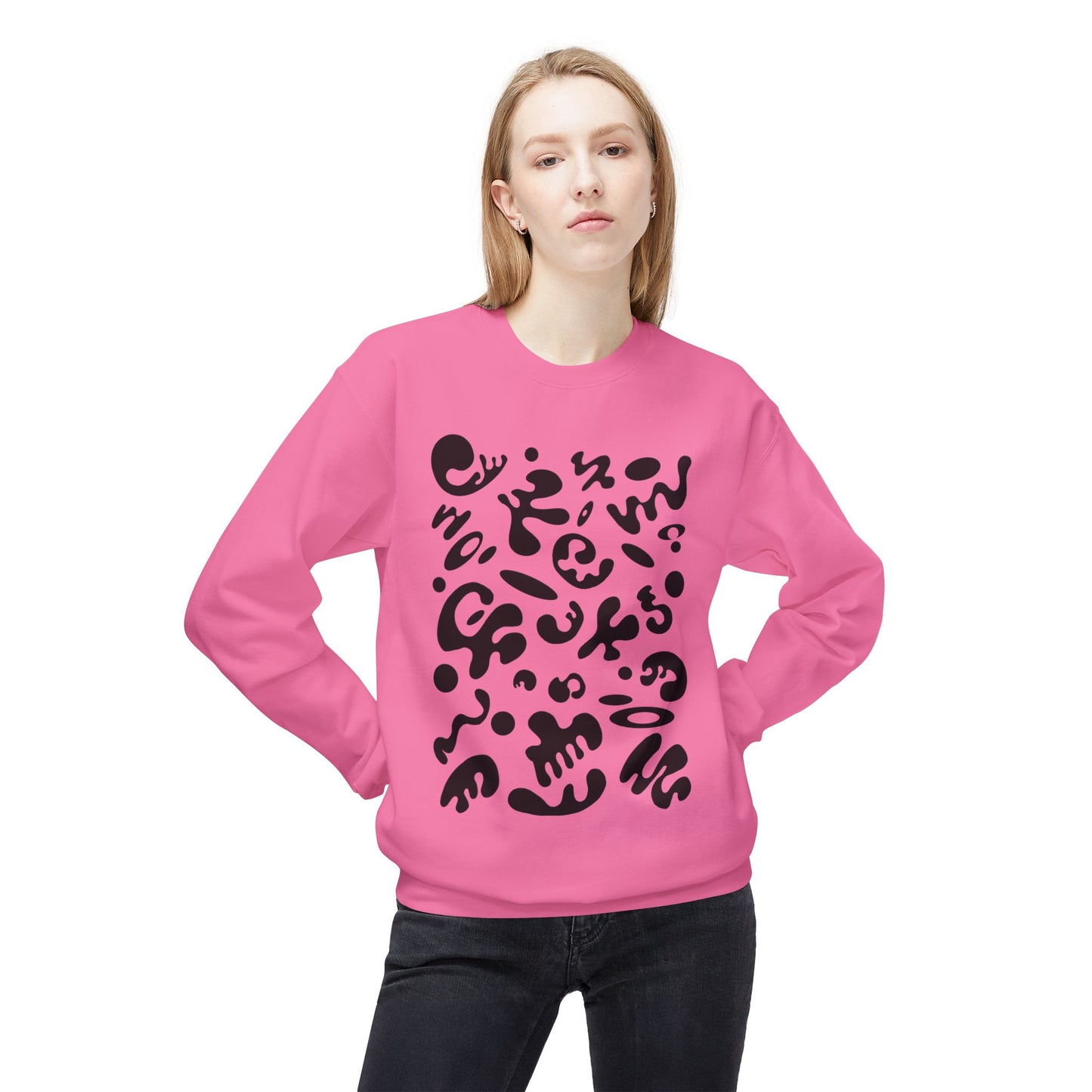 PURE IMAGINATION UNISEX MIDWEIGHT SOFTSTYLE FLEECE CREWNECK SWEATSHIRT - Smoke Black Print