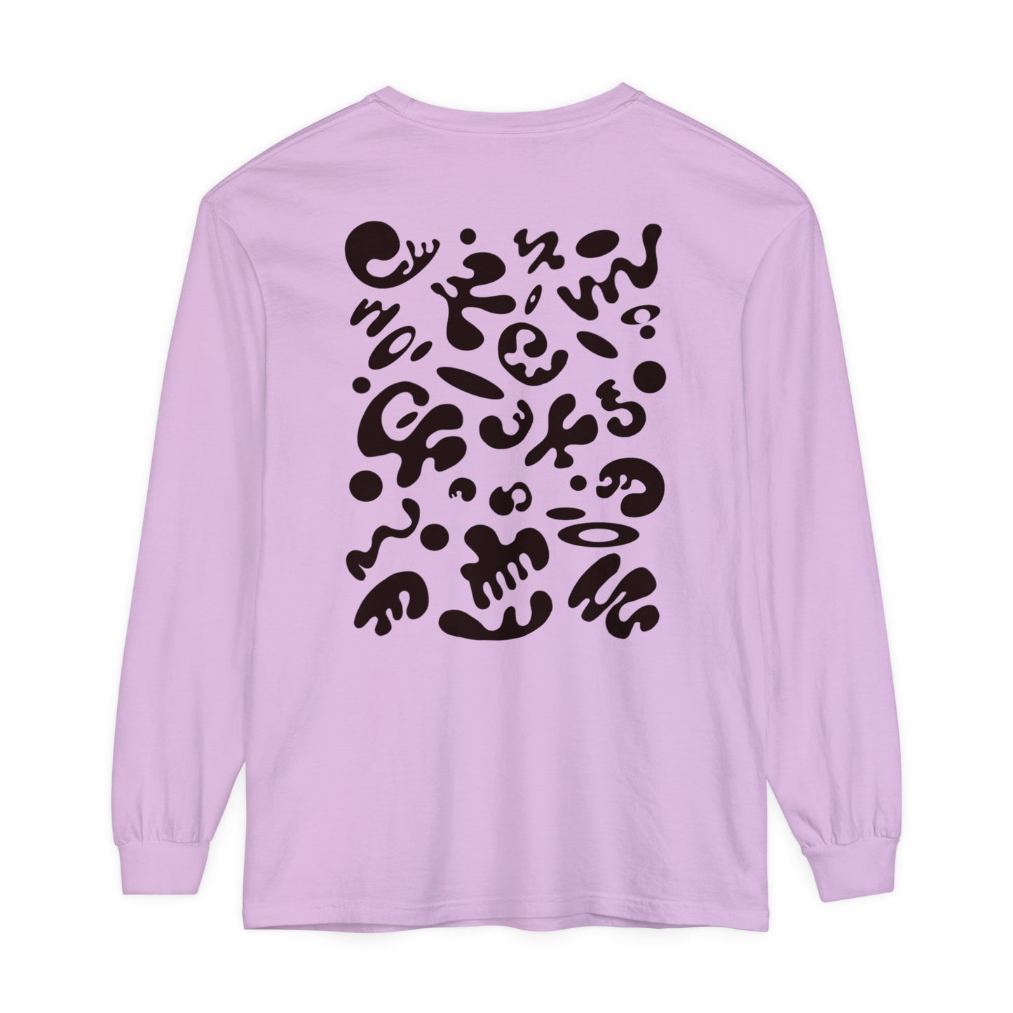 PURE IMAGINATION UNISEX GARMENT-DYED LONG SLEEVE T-SHIRT - Smoke Black Print