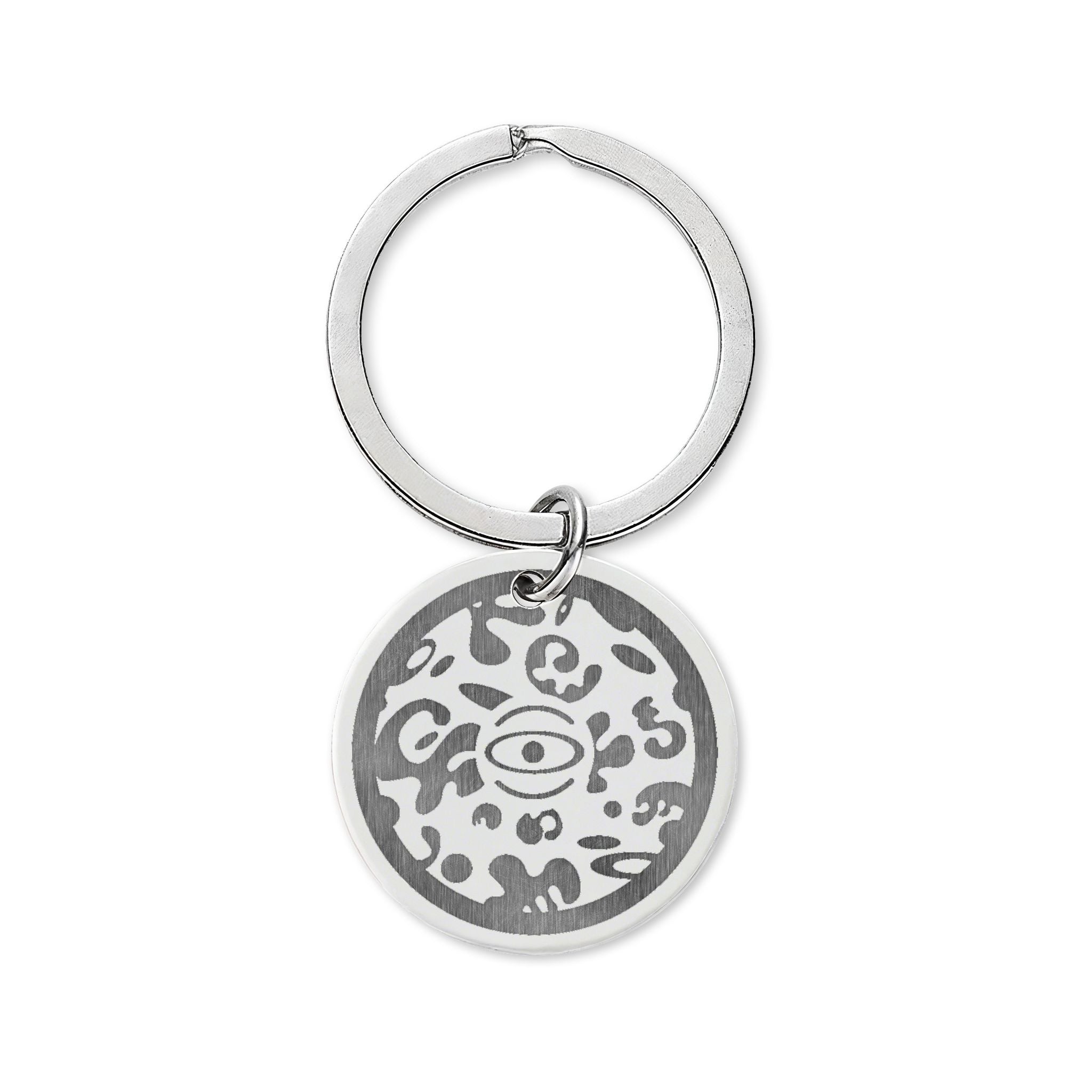 Pure Imagination Engraved Stainless Steel Round Keychain