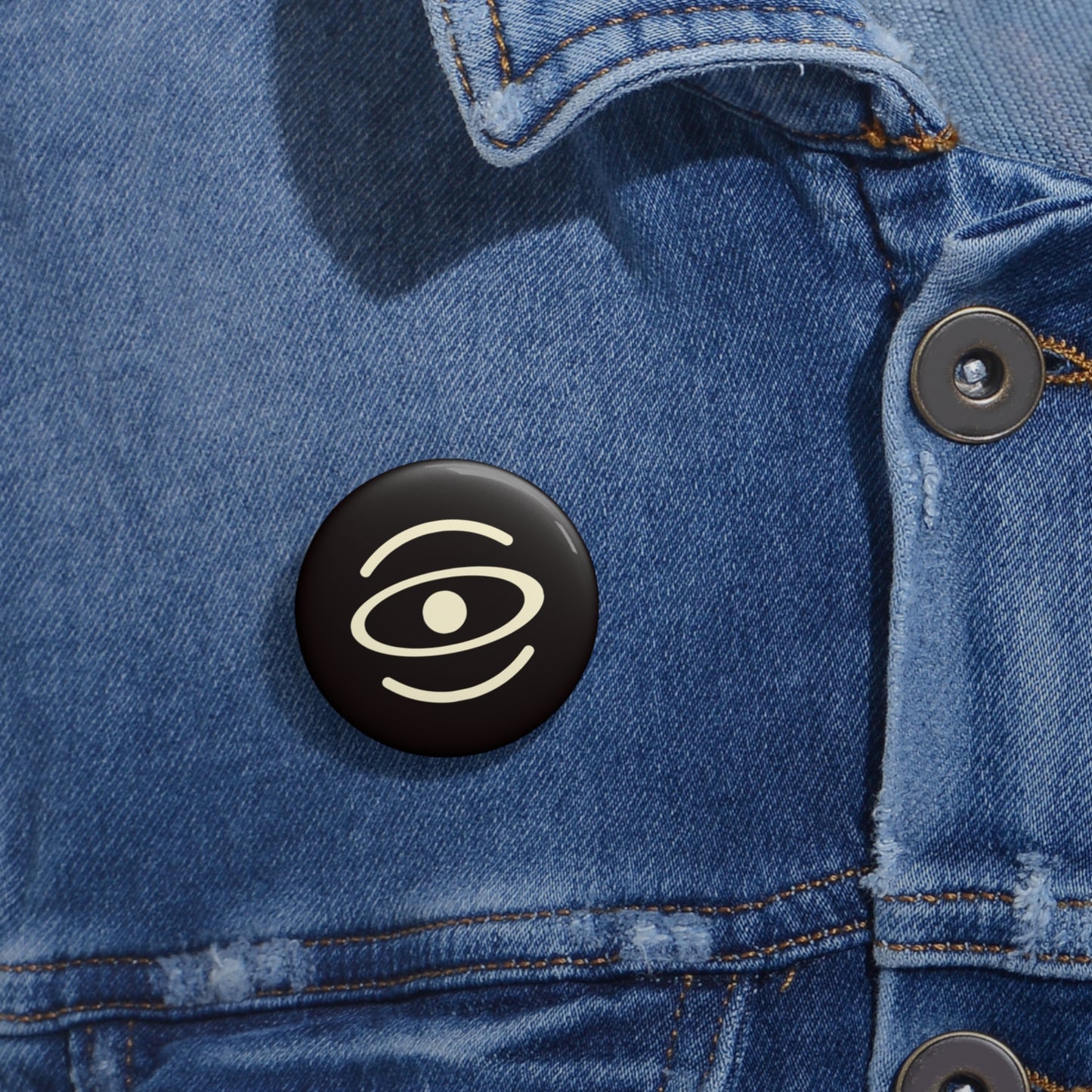 ADORN'D PIN BUTTON - Smoke Black Logo