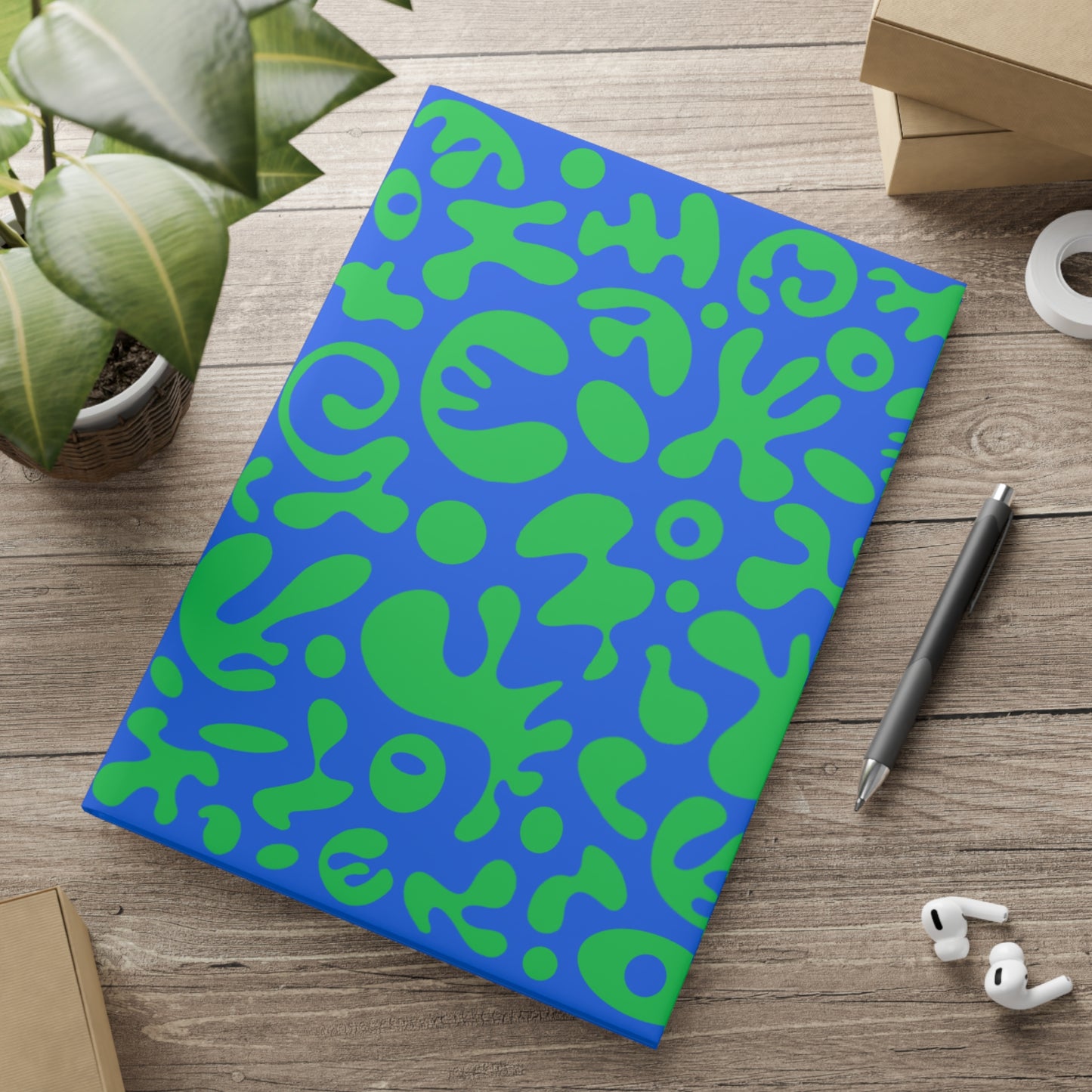 PURE IMAGINATION HARDCOVER NOTEBOOK w PUFFY COVERS - Blue & Green