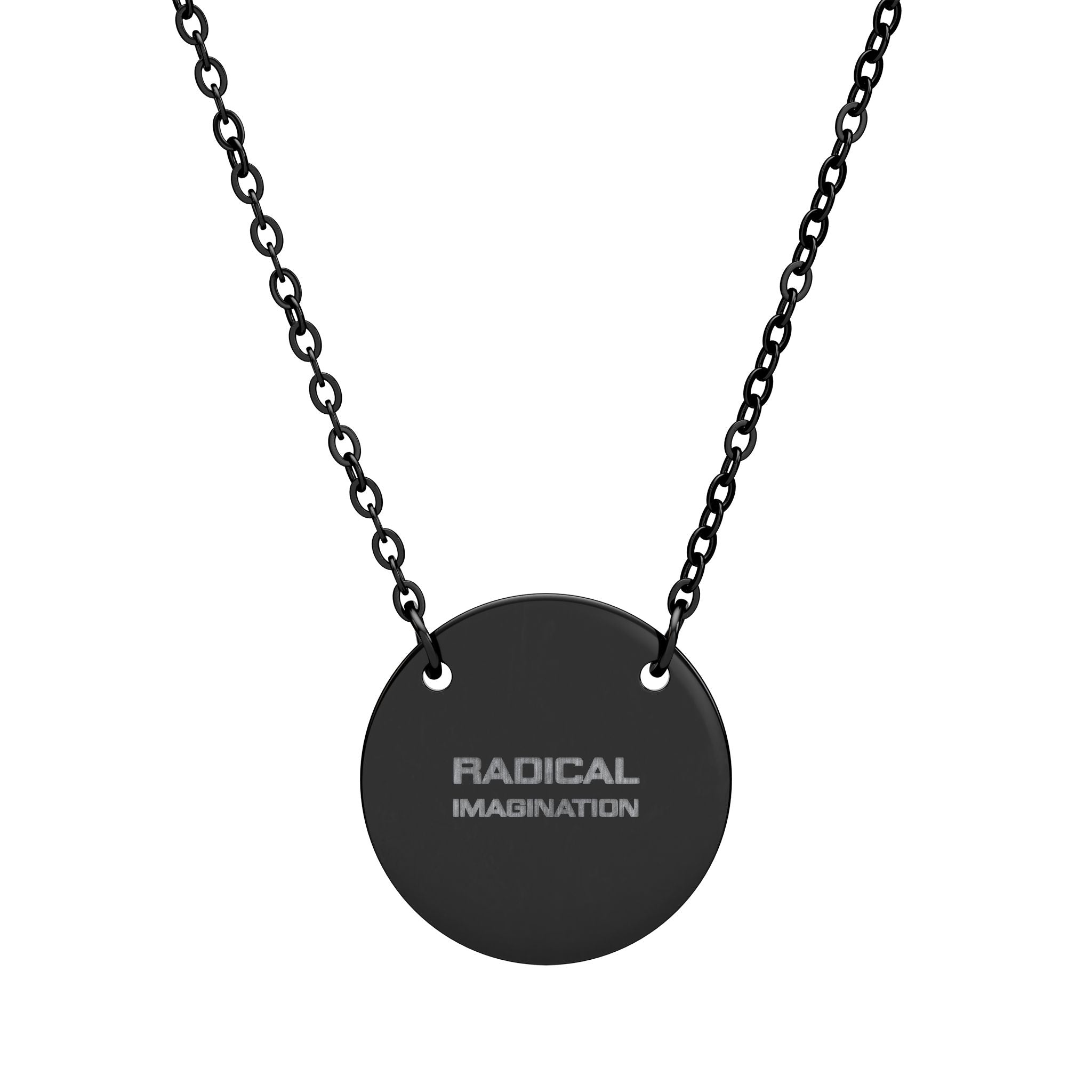 "Radical Imagination" Pendant Engraved Circle Necklace