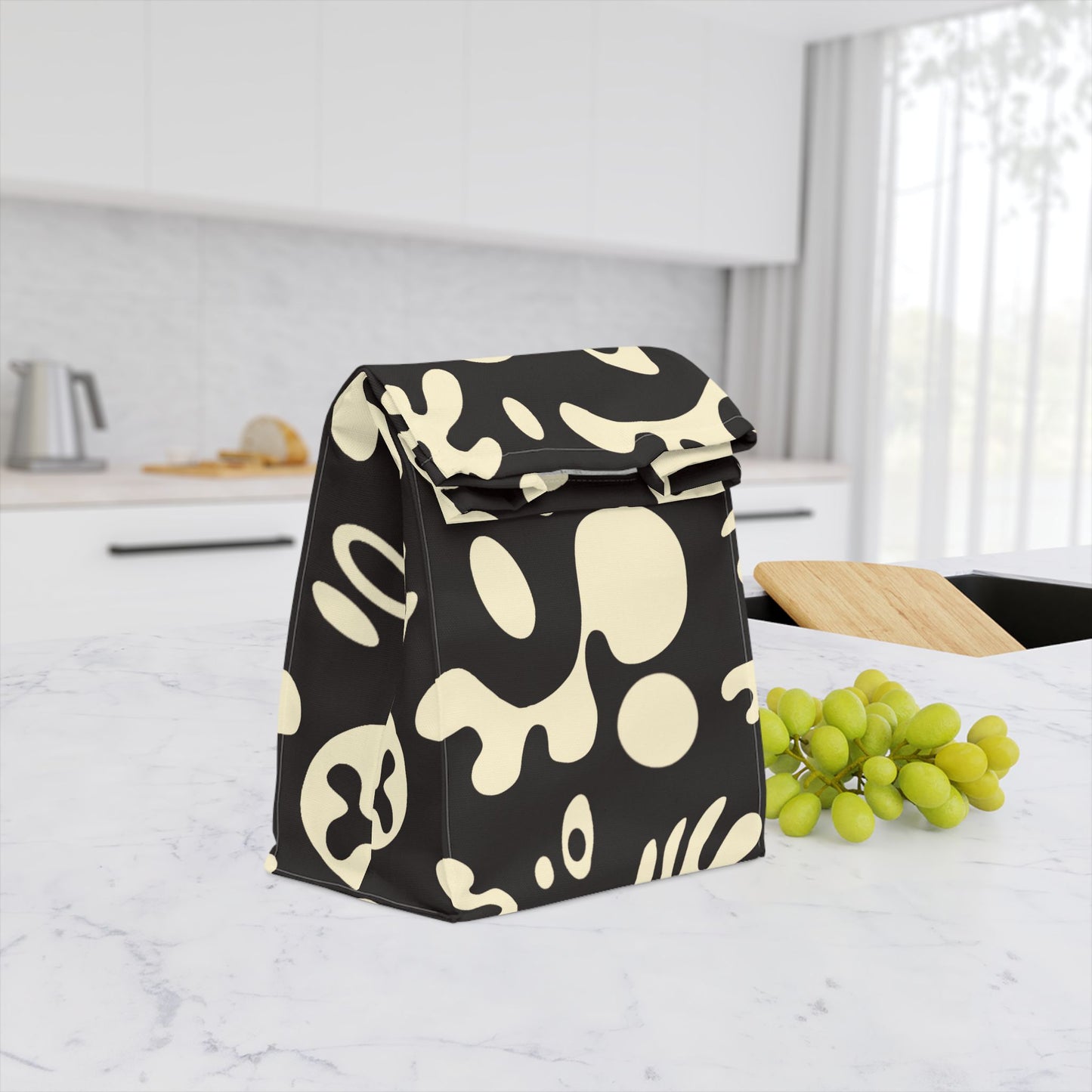 NOURISH'D MAGNETIC ROLL TOP LUNCH BAG - Smoke Black