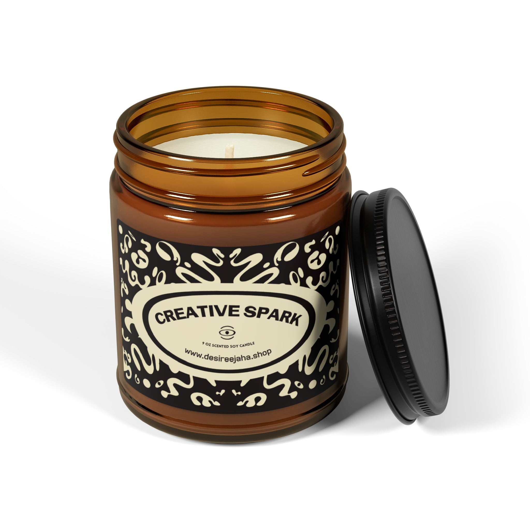 Creative Spark Scented Soy Aromatherapy Candle — Amber Jar
