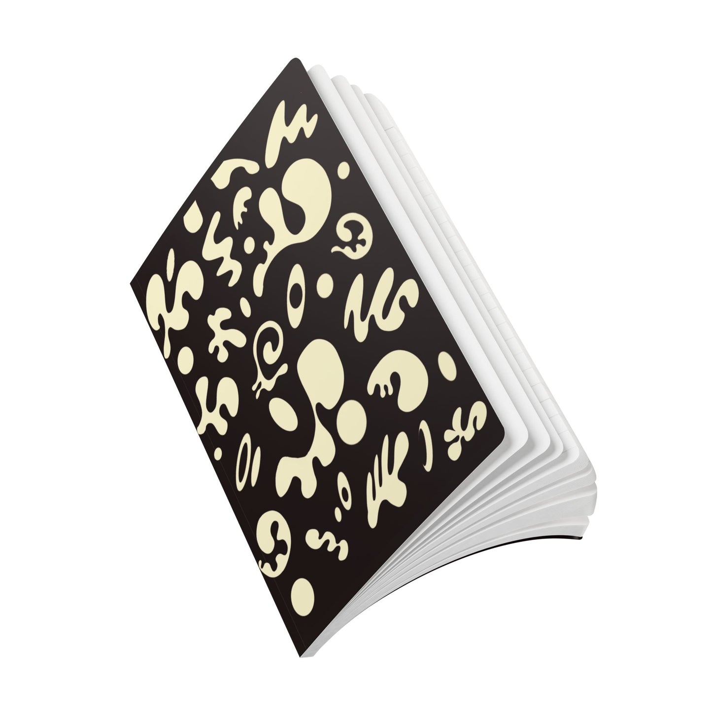 PURE IMAGINATION SOFTCOVER JOURNAL w INSIDE PRINTS + TEAR-OFF PAGES (RULED LINE) - Smoke Black