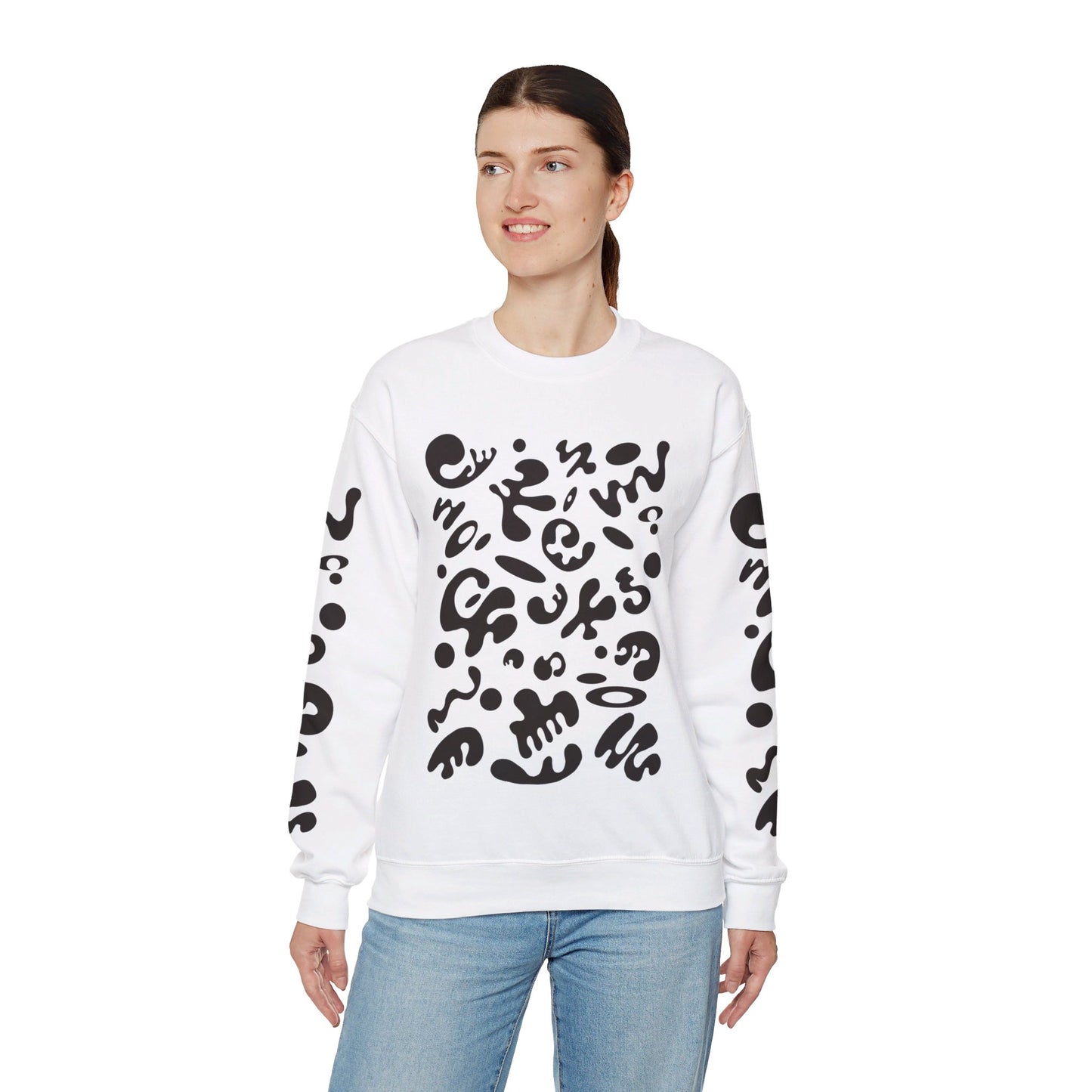 PURE IMAGINATION UNISEX HEAVY BLEND™ CREWNECK SWEATSHIRT - Smoke Black Print