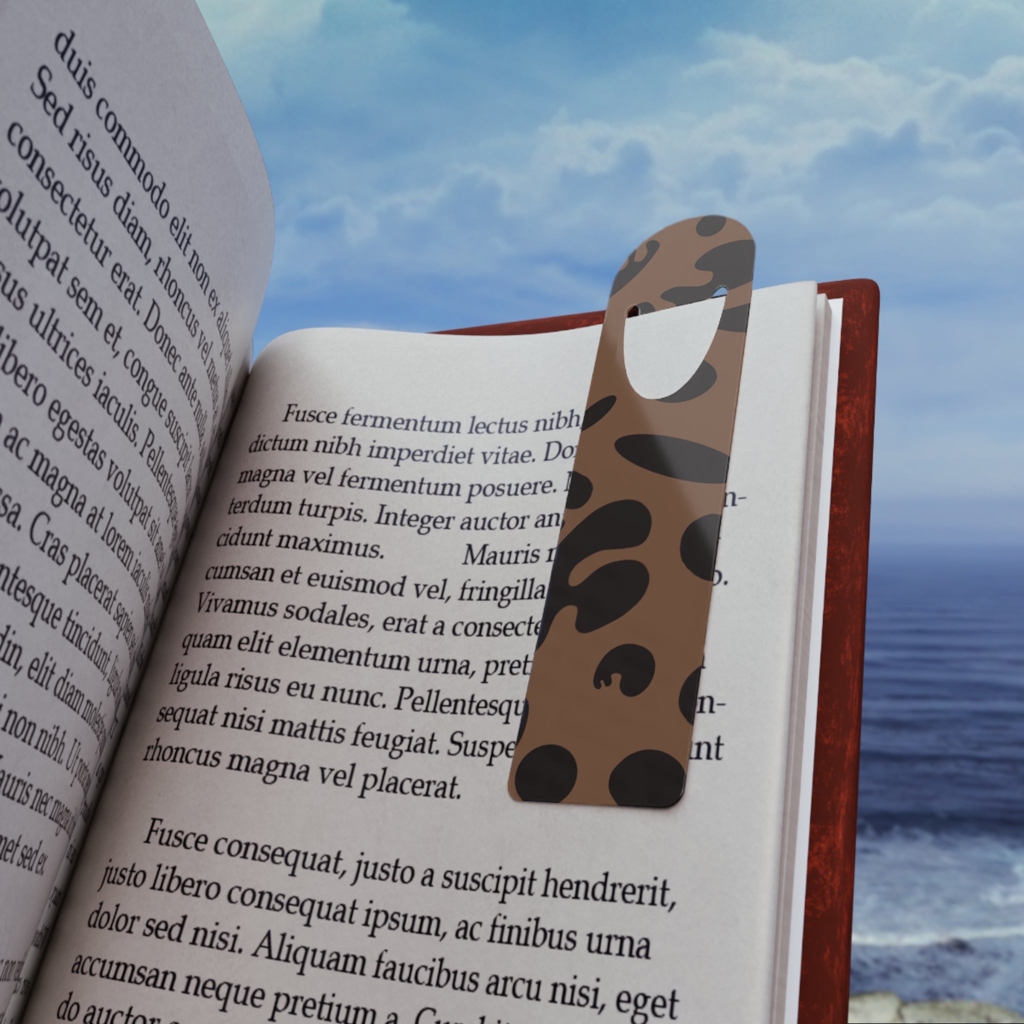 Pure Imagination All-Over-Print Metal Bookmark — Piano Wood