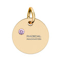 Radical Imagination Engraved Birthstone Circle Charm — Personalized Sterling Pendant