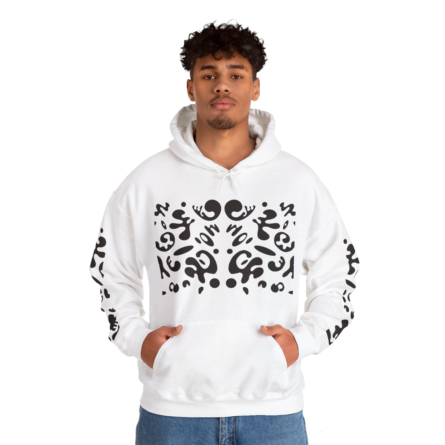 BRIGHT FUTURE UNISEX HEAVY BLEND™ HOODED SWEATSHIRT - Smoke Black Print