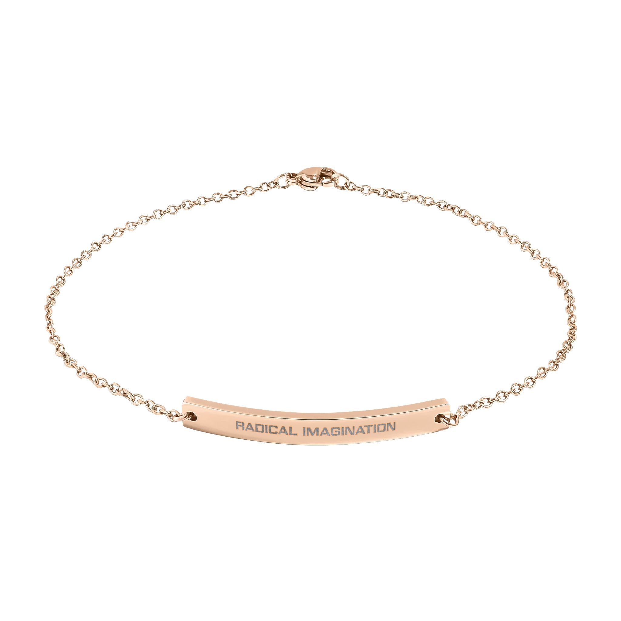 Engravable Curved Bar Anklet – Personalized Minimalist Anklet (Rose Gold or Black)