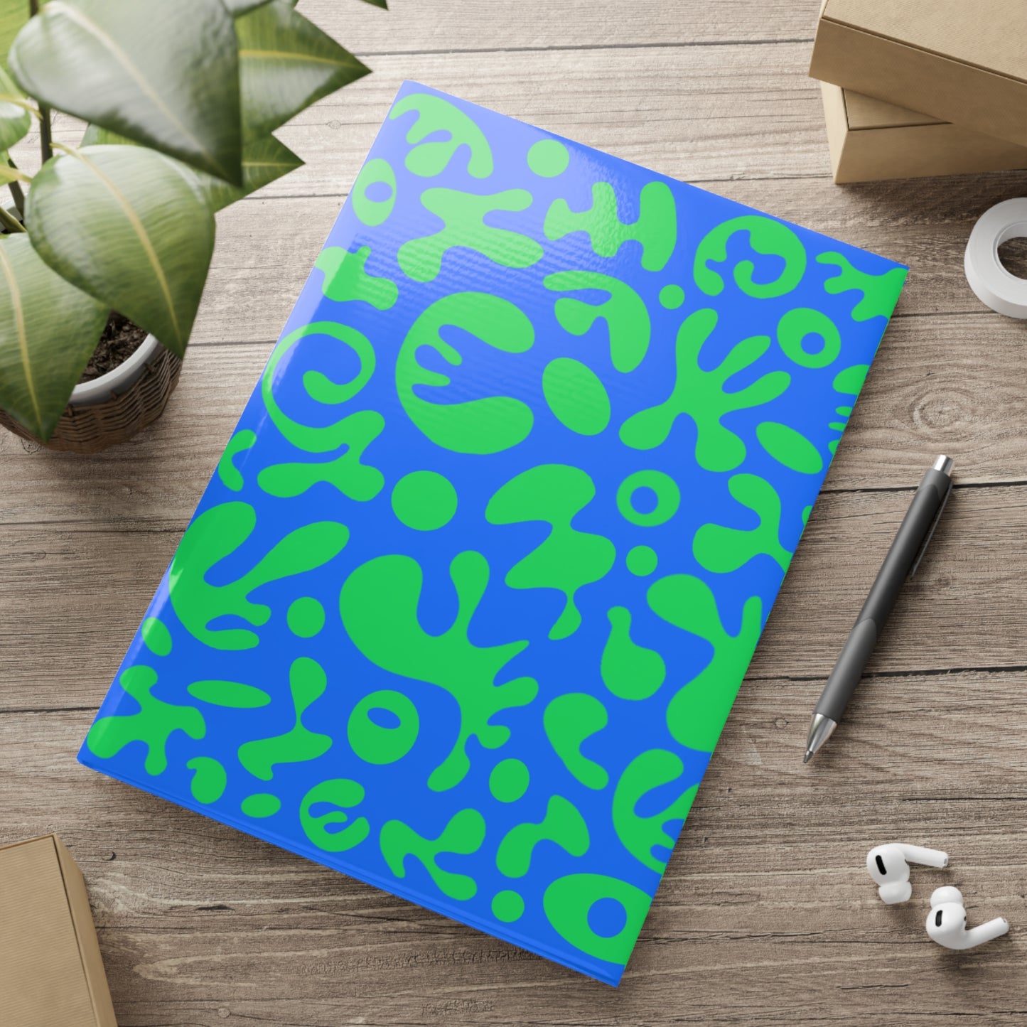 PURE IMAGINATION HARDCOVER NOTEBOOK w PUFFY COVERS - Blue & Green