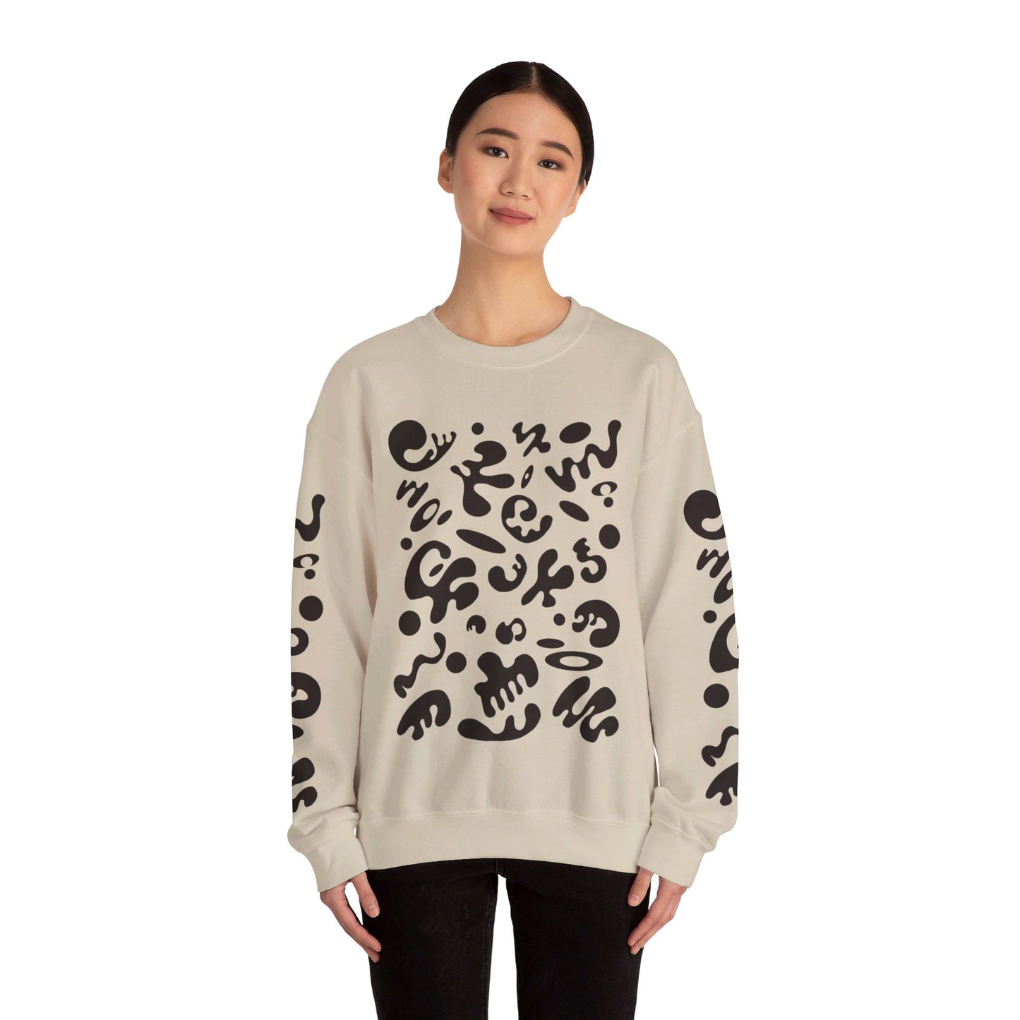 PURE IMAGINATION UNISEX HEAVY BLEND™ CREWNECK SWEATSHIRT - Smoke Black Print