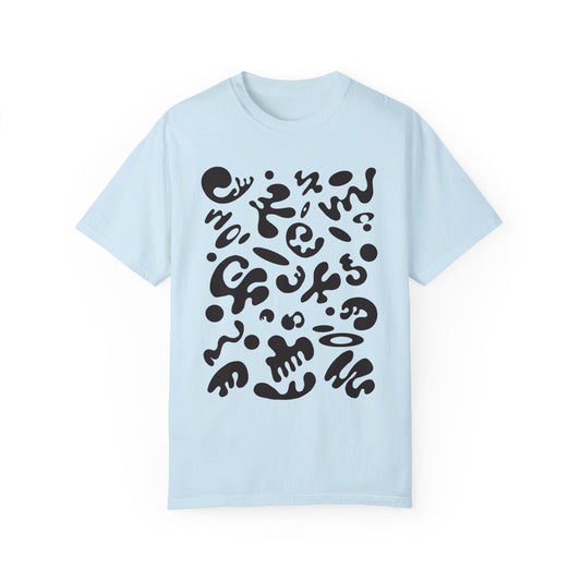 PURE IMAGINATION UNISEX GARMENT-DYED T-SHIRT (COOL NEUTRALS) - Smoke Black Print