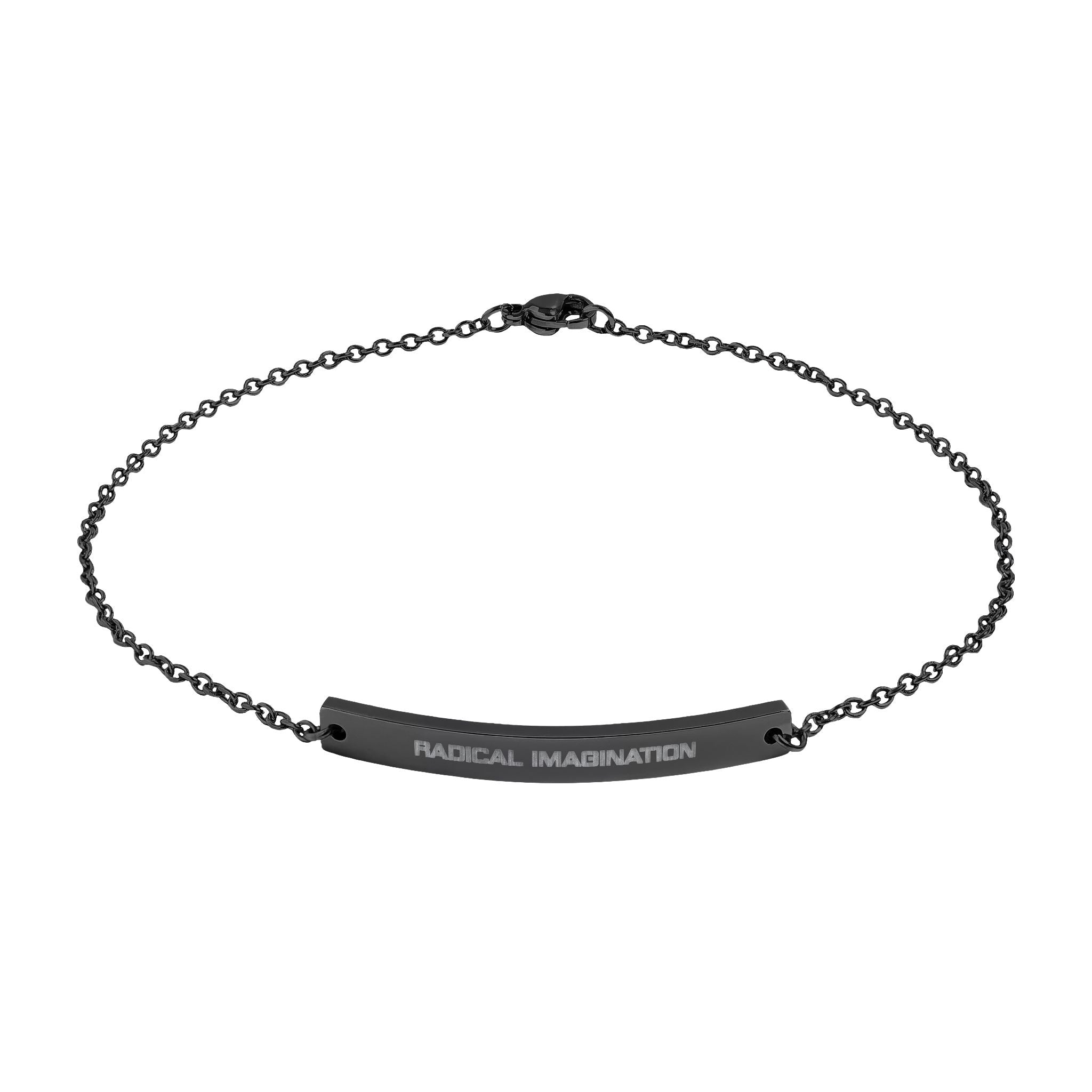 Engravable Curved Bar Anklet – Personalized Minimalist Anklet (Rose Gold or Black)