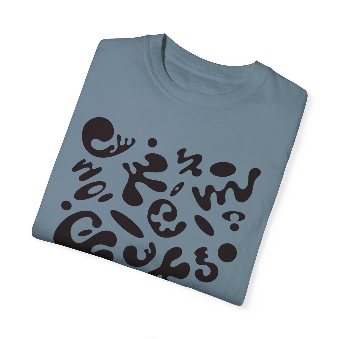 PURE IMAGINATION UNISEX GARMENT-DYED T-SHIRT (COOL NEUTRALS) - Smoke Black Print