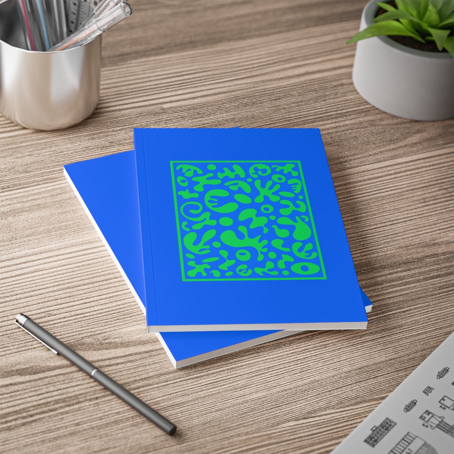 DEEP DREAM SOFTCOVER A5 NOTEBOOK - Blue & Green