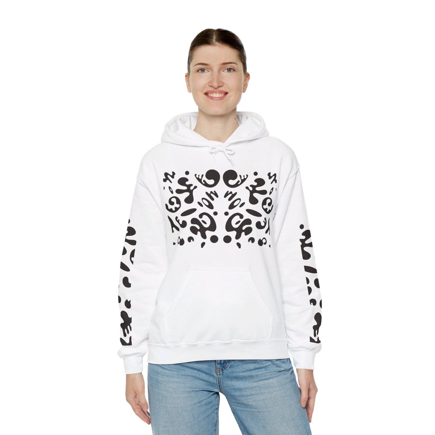 BRIGHT FUTURE UNISEX HEAVY BLEND™ HOODED SWEATSHIRT - Smoke Black Print