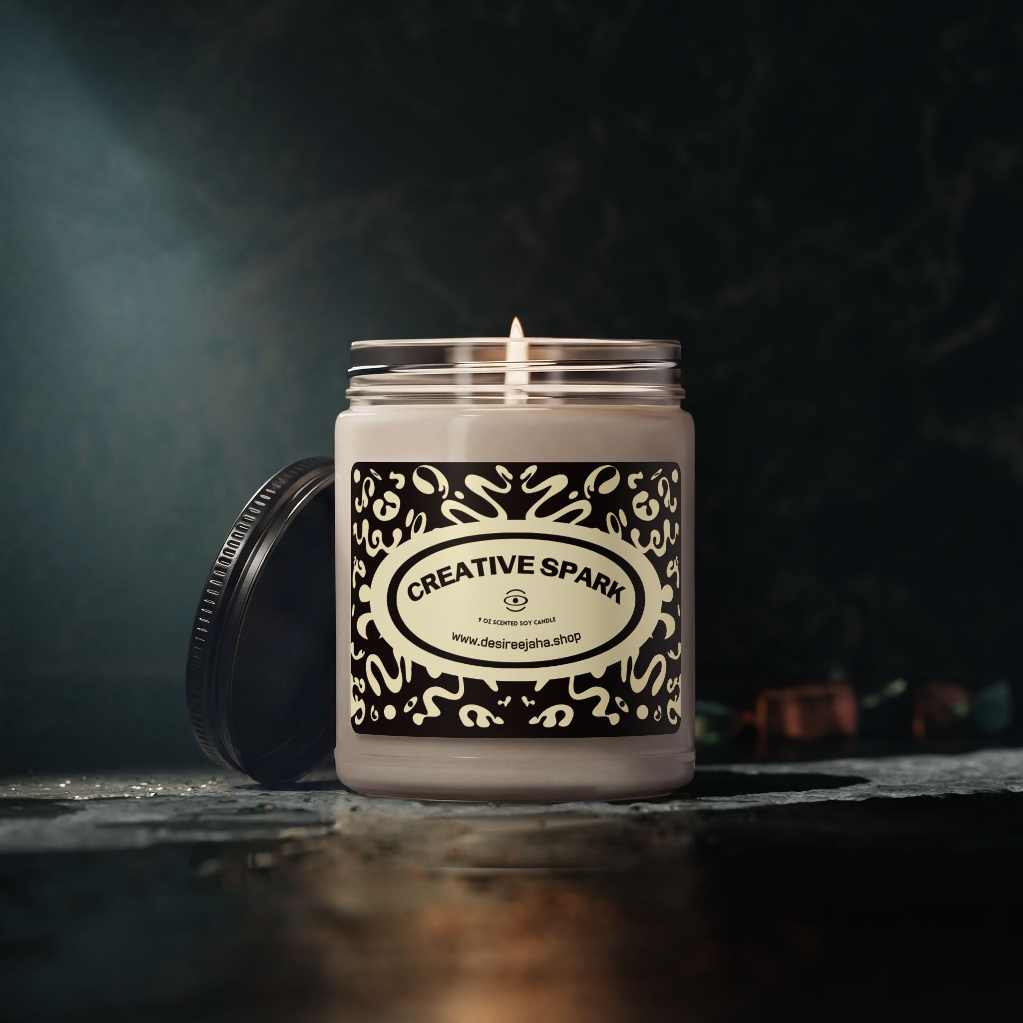 Creative Spark Scented Soy Candle — 9oz Jar (Inspiring Fragrance for Home, Office & Gifts)