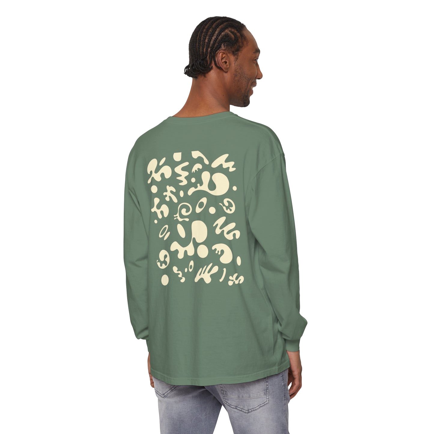 PURE IMAGINATION UNISEX GARMENT-DYED LONG SLEEVE T-SHIRT - Warm White Print