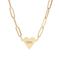 Engravable Paperclip Heart Necklace — Gold or Rose Pendant
