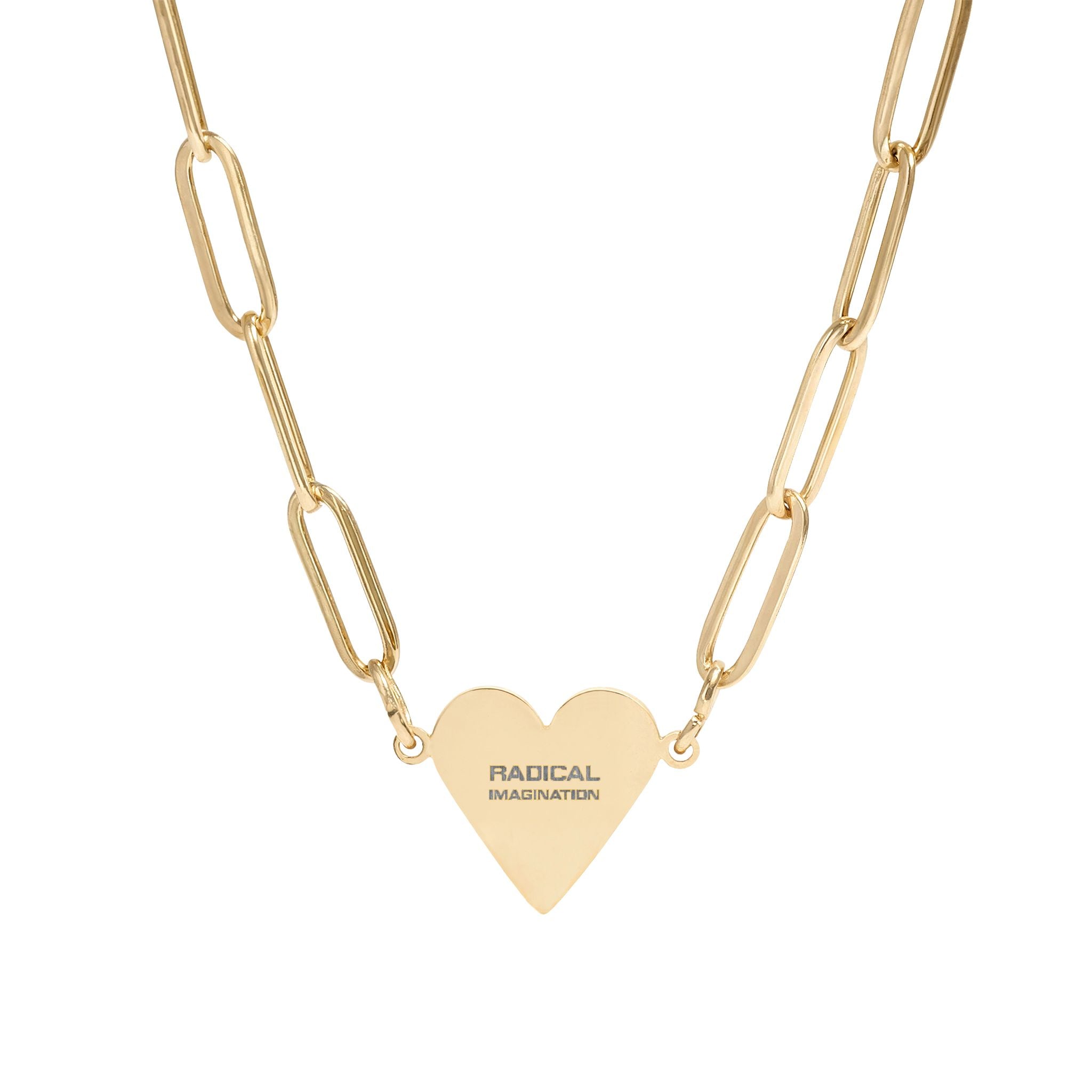 Engravable Paperclip Heart Necklace — Gold or Rose Pendant