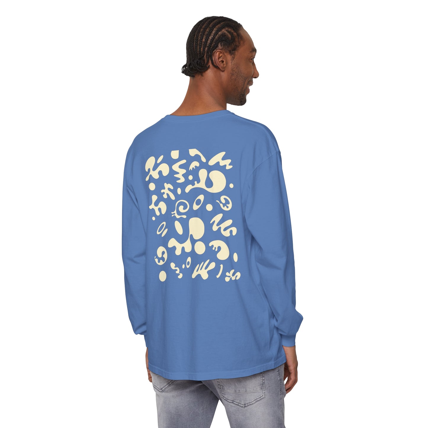 PURE IMAGINATION UNISEX GARMENT-DYED LONG SLEEVE T-SHIRT - Warm White Print