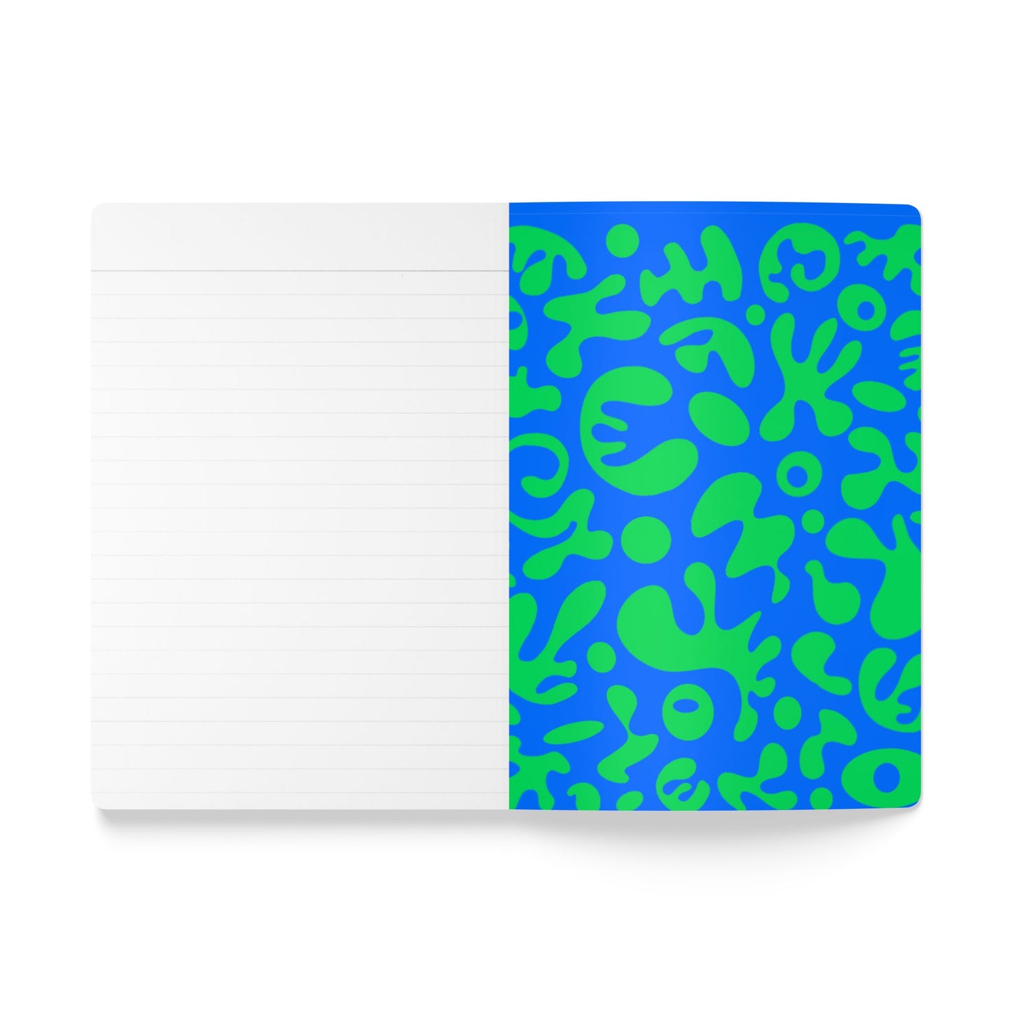 PURE IMAGINATION SOFTCOVER JOURNAL w INSIDE PRINTS + TEAR-OFF PAGES (RULED LINE) - Blue & Green